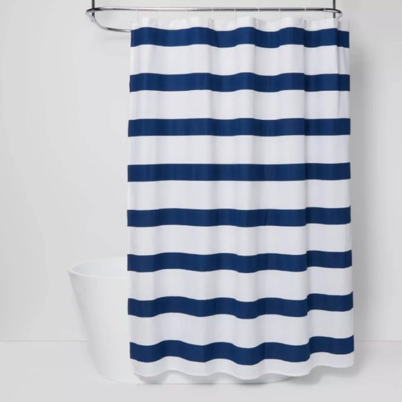 Room Essentials Other - Striped Shower Curtain White and Blue